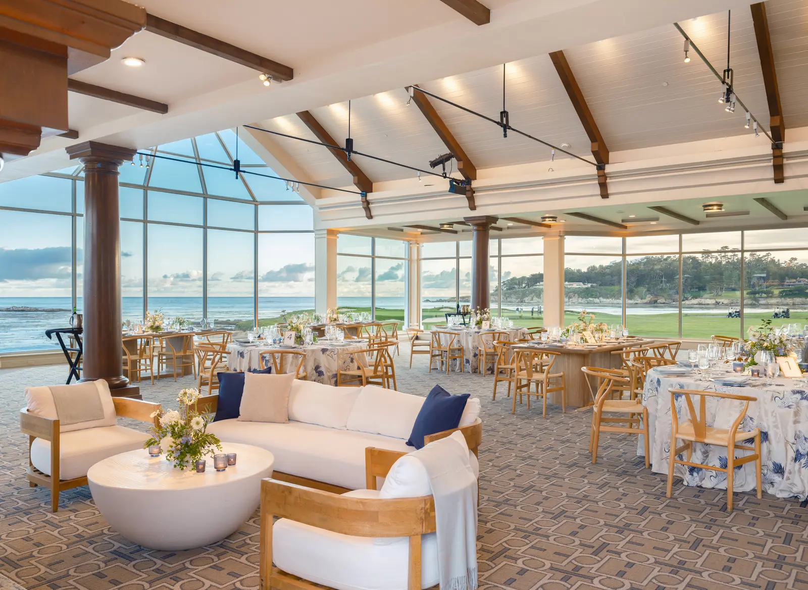 Bank of America corporate event setup at the Beach Club, Pebble Beach