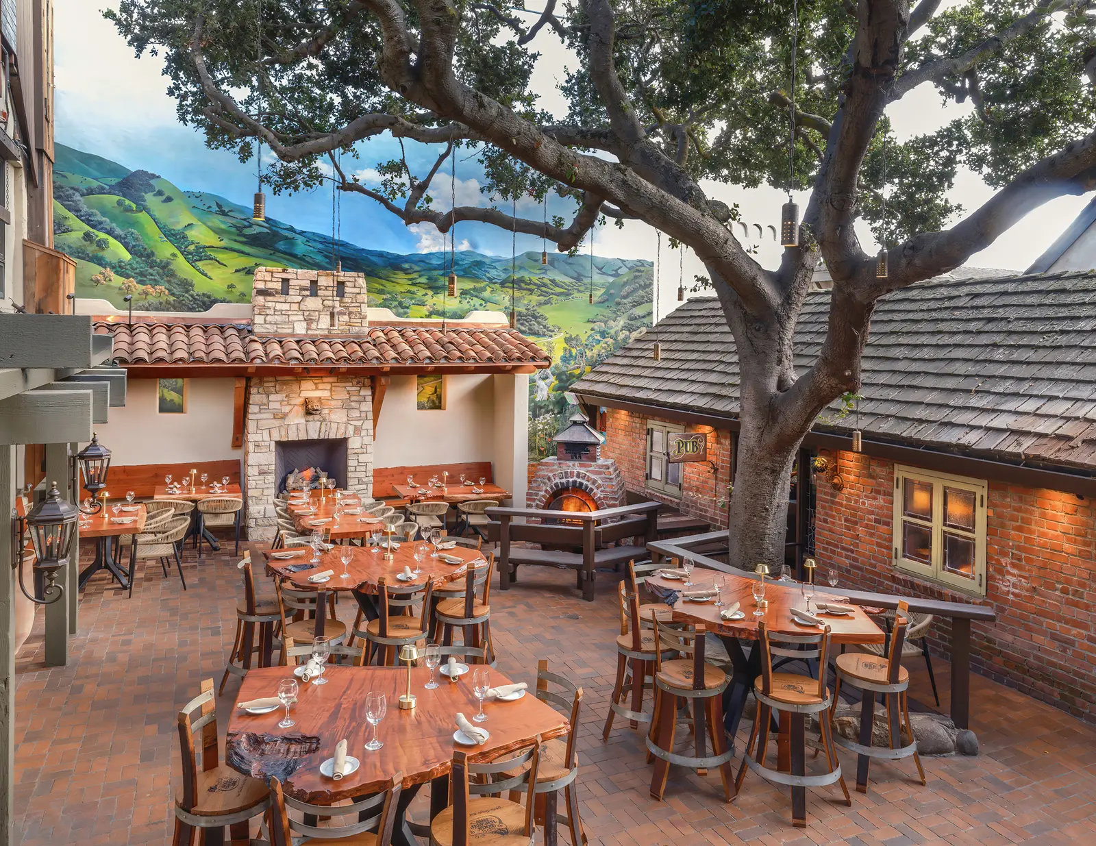 Patio dining at the Hogs Breath Inn, Carmel — restaurant photography by Manny Espinoza