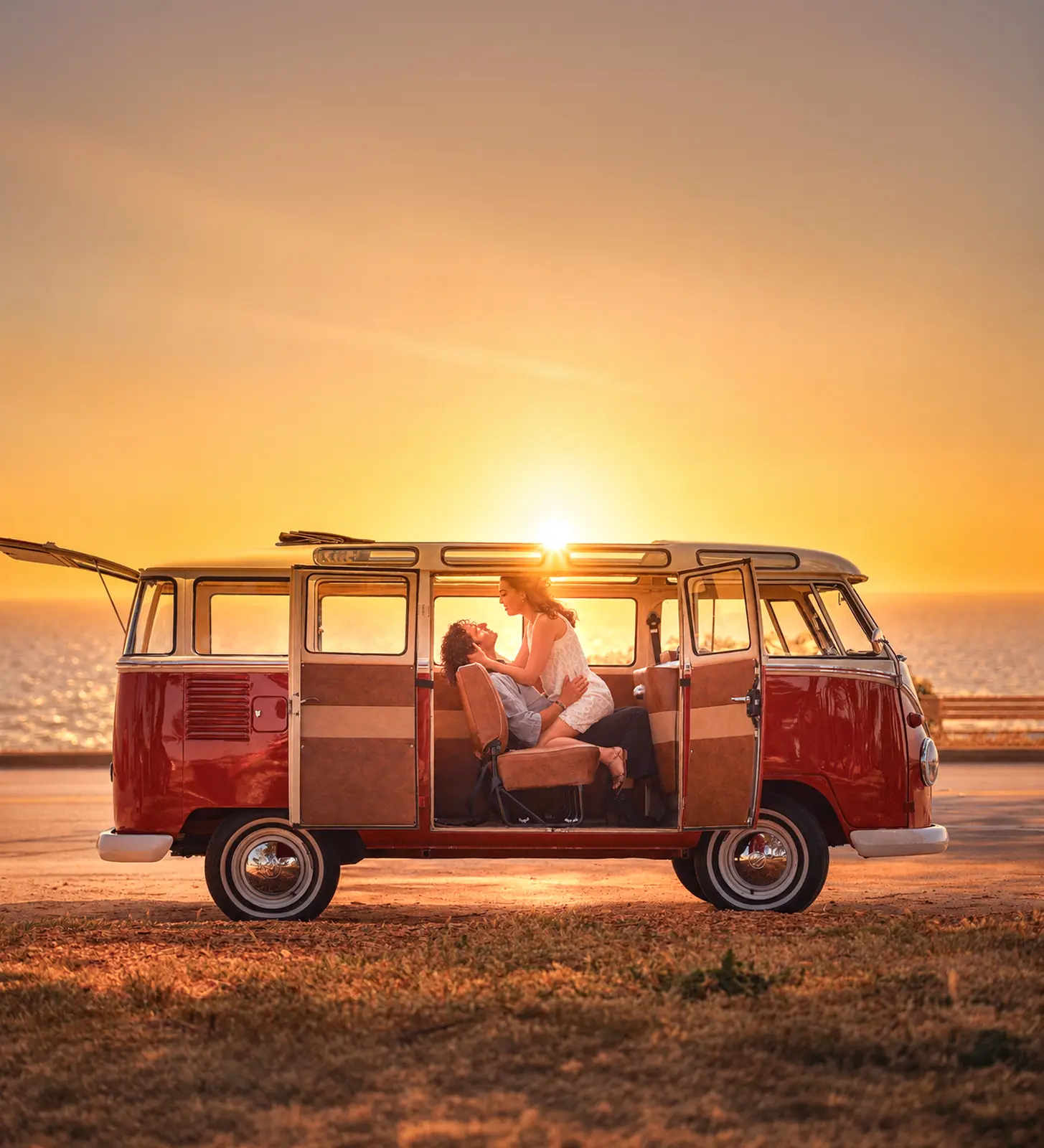Vintage VW bus promotional photography for New Canon Theatre Co., Carmel