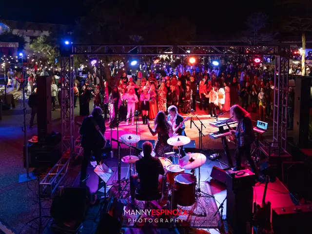 Elevated view of the crowd dancing in front of the stage at Taste of Carmel 2026