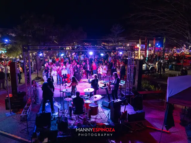 Elevated view of the crowd dancing in front of the stage at Taste of Carmel 2026